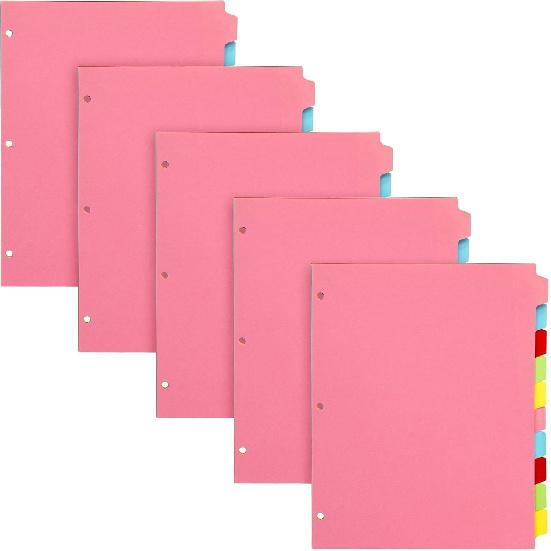 Pukka Pad 10 Part Dividers – 1 Pack of 10 Tabbed Set for 3-Ring Binder, Page Separators for Home, Office, School Organization – 8.5 x 11 Inches