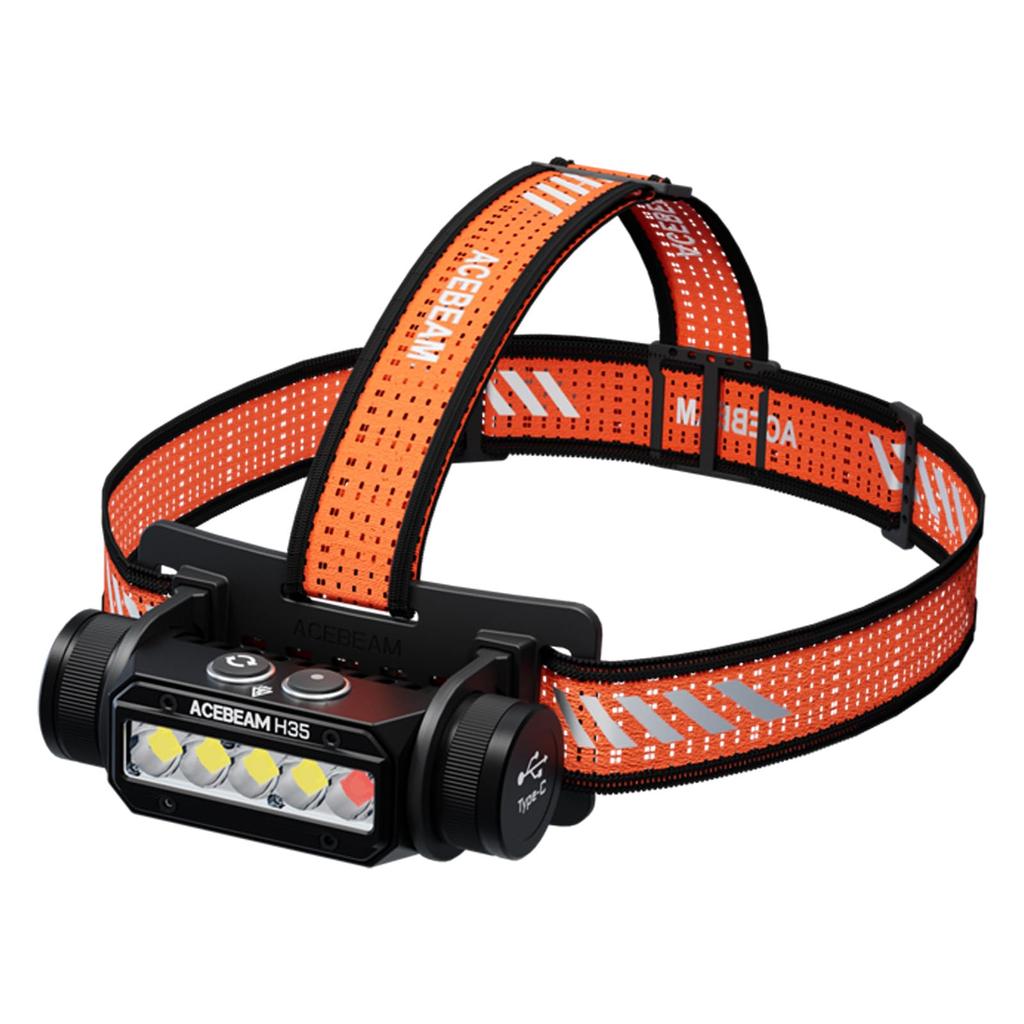 ACEBEAM Core White Red Dual Light Source LED Headlight Wide Angle Illumination Up To 9 Days Operation 2800 Lumens High Brightness Charging Powerful