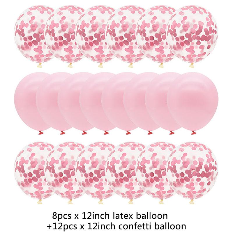 20Pcs Rose Gold Balloon Set Confetti Metallic Balloons Birthday Party Wedding Decoration Anniversary Globals Baby Shower Balloon