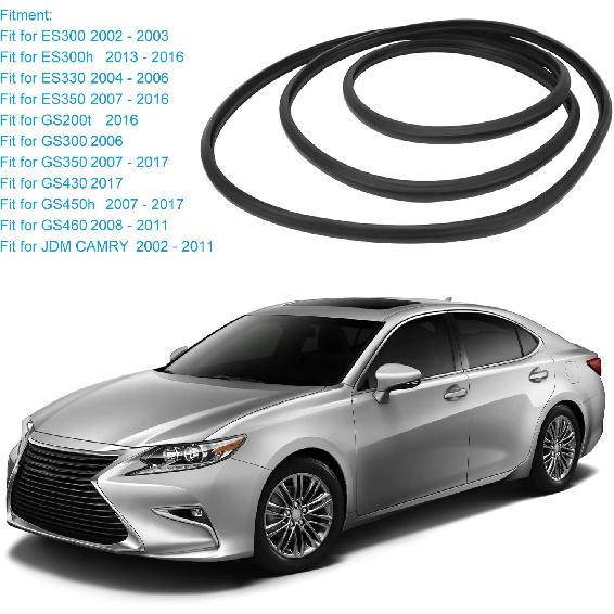 Uszczelka uszczelniająca szyberdachu, Gumowa uszczelka weatherstrip szyberdachu Czarna Szczelna Elastyczna 63251‑30100 do GS350 GS450h ES350 ES300