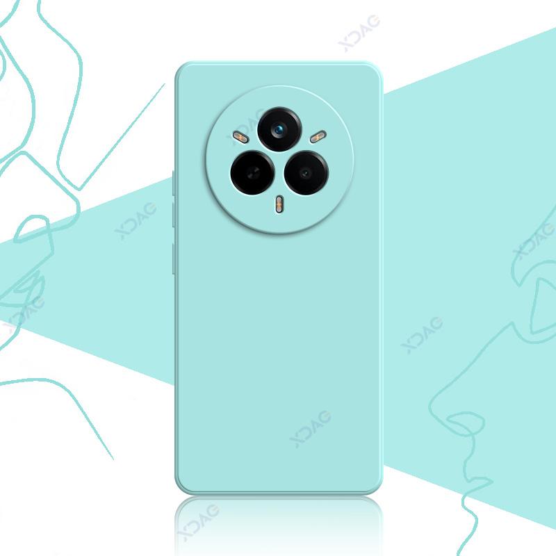 

Роскошный квадратный жидкий силиконовый чехол для Realme 14 Pro Plus 5G Realme14Pro 14ProPlus 360 Мягкий водонепроницаемый чехол для телефона Сумки Realme 14 Pro Plus светло-синий