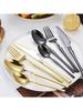 30pcs stainless steel luxury gold small waist western restaurant steak knife and fork set, suitable for Christmas, parties.