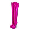 Fashion New Black Green Waterproof Platform 16cm High Heels Over The Knee Boots Women's Fashion Show Pole Dance Round Toe Boots 35-45