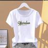 Women's Summer Casual Letter Print Short Sleeve Loose T-shirt