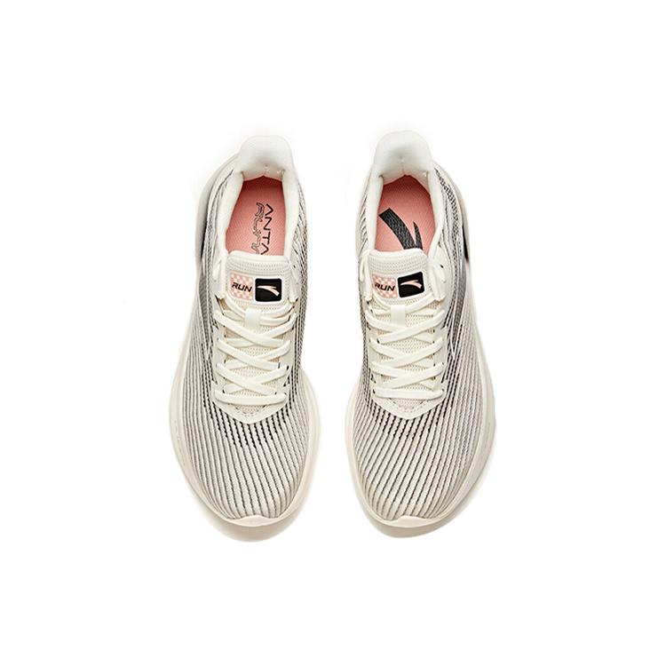 Anta Edge Slip Resistant Cushioning Abrasion Resistant Breathable Low Top Running Shoes Women's Black White 122035589-4