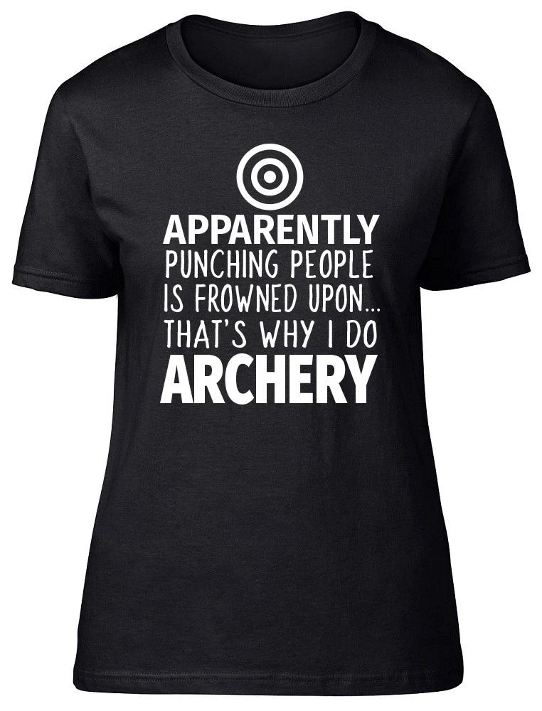 Punching People is Frowned Upon Womens Ladies Funny Archery Fitted T-Shirt XXL