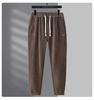 Men's Plus Size Cotton Fleece Pants: Spring/Autumn Straight-Leg Loose Fit for Casual Sportswear