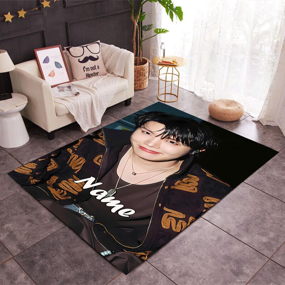 Bold Unique Style Customizable Name Carpet Design for Entryway Kitchen Foyer Decorate room Anti-slip Rug Anime Office Decor Best for Christmas