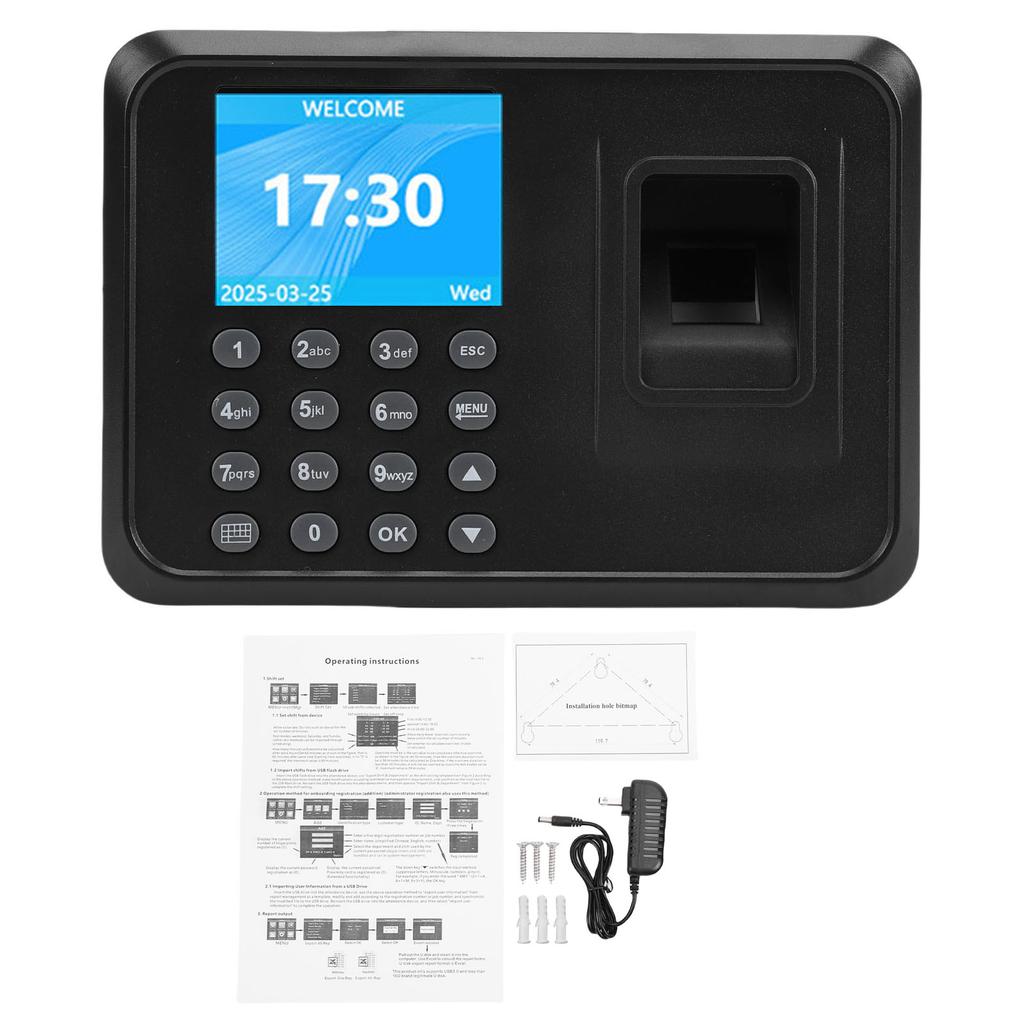 Employees Time Clock 2 In 1 Fingerprint Password In Out Machine Attendance Punch Recorder Tracker for Small Business US