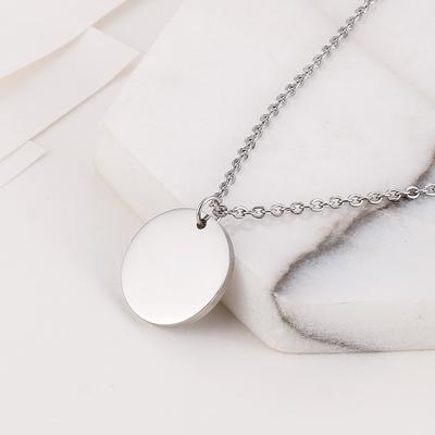 10 stuks Spiegelgepolijst roestvrijstalen ketting PVD-geplateerde schijf hanger ketting, geschikt voor dames mode sieraden 45-60cm