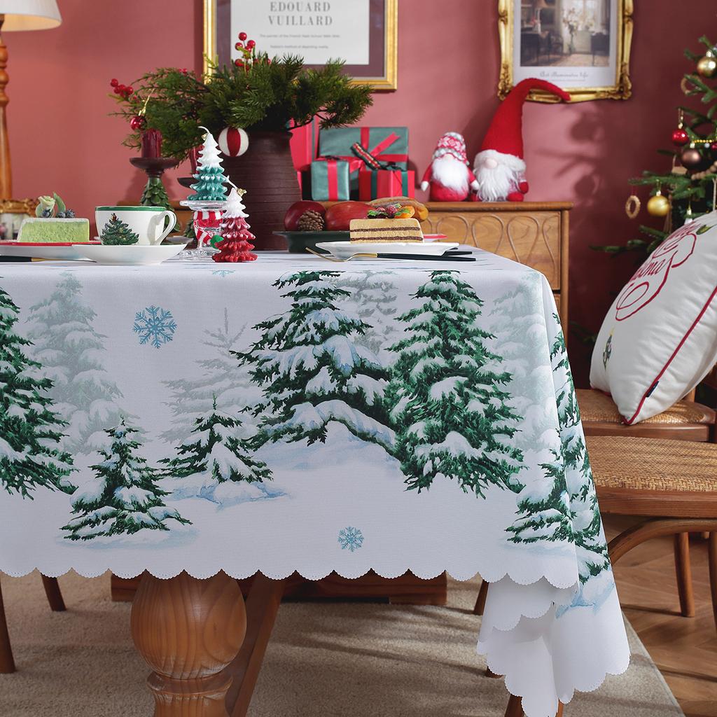 New Christmas Table Cloth Printed Rectangular Home Living Room Table Cloth Festive Party Atmosphere Beautification Decoration