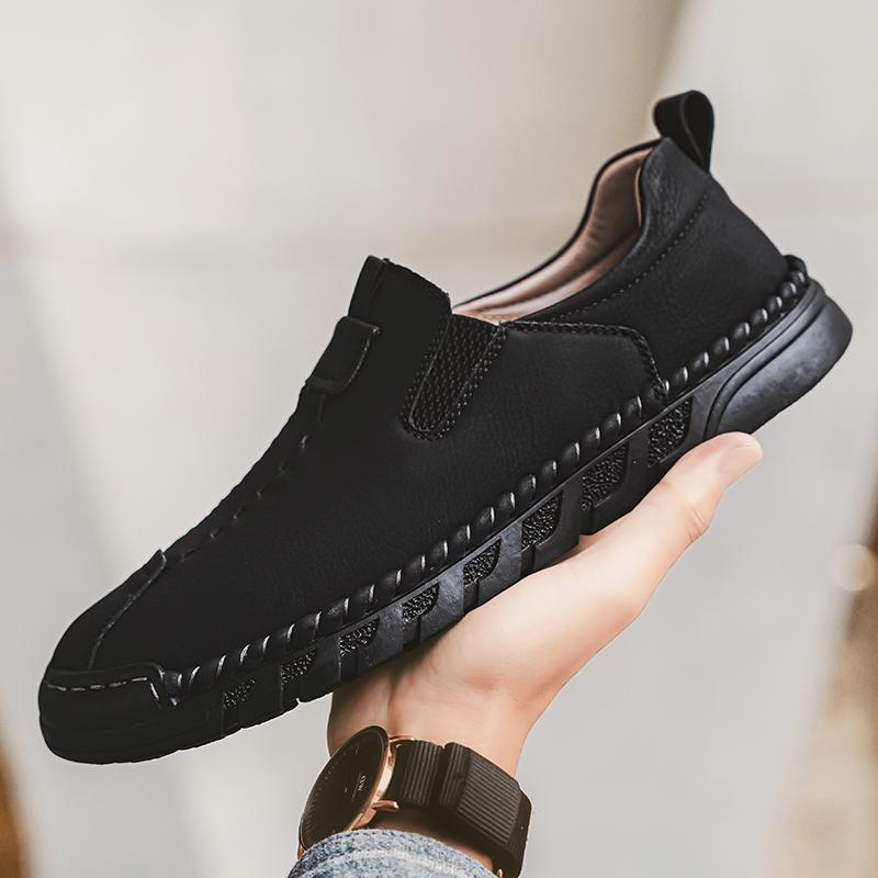 38-46 Men's Leather Casual Shoes Handmade Loafers Comfortable Men's Slip on Shoes Flat Moccasins Boots