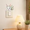 Removable Plants Flower Switch Sticker, Decorative Green Leaf Floral Bunny Light Socket Decal, DIY Art Murals for Kids Girls Bedroom Living Room