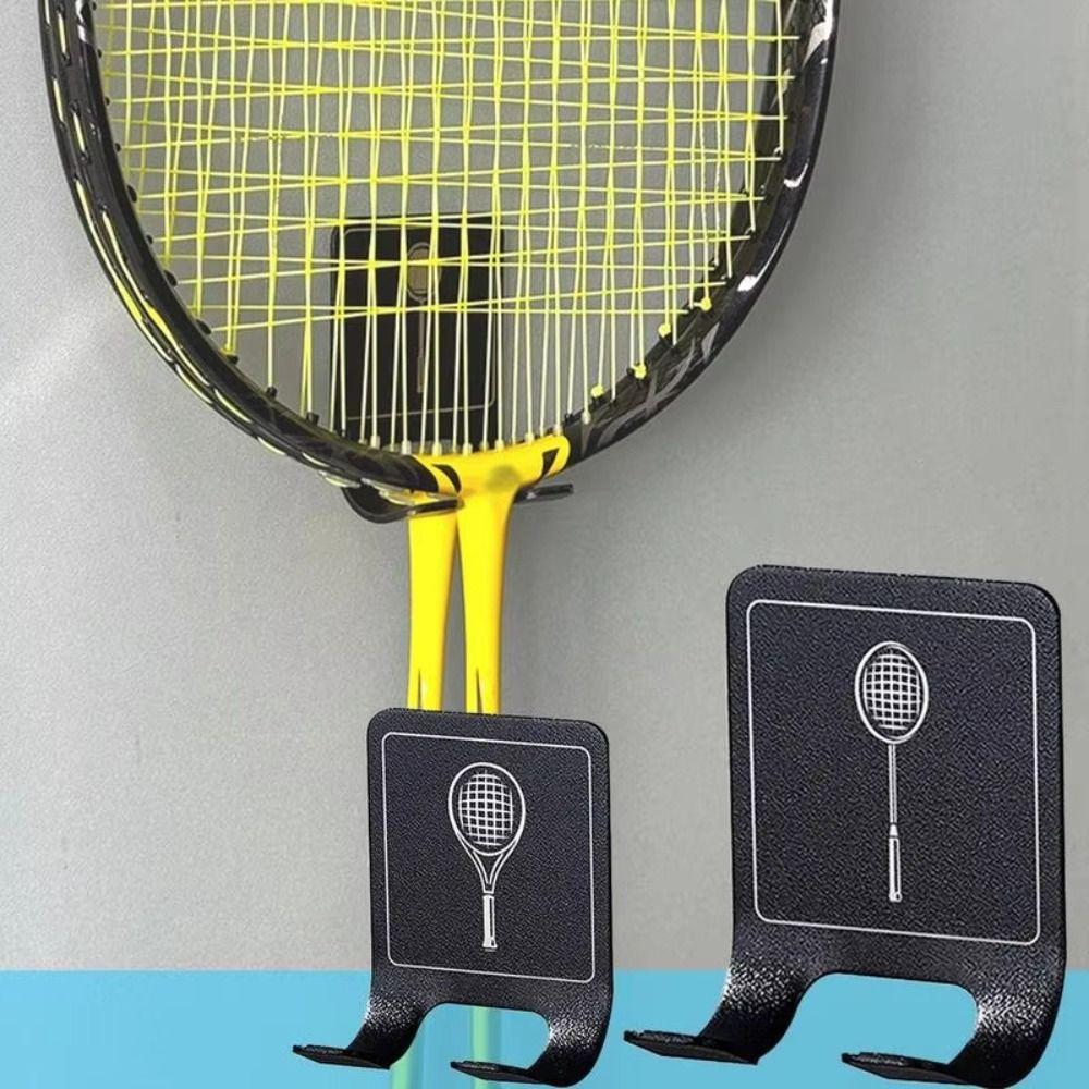 Wall Mounted Badminton Rackets Holder Self-adhesive Rackets Wall Hook New Tennis Racket Wall Rack