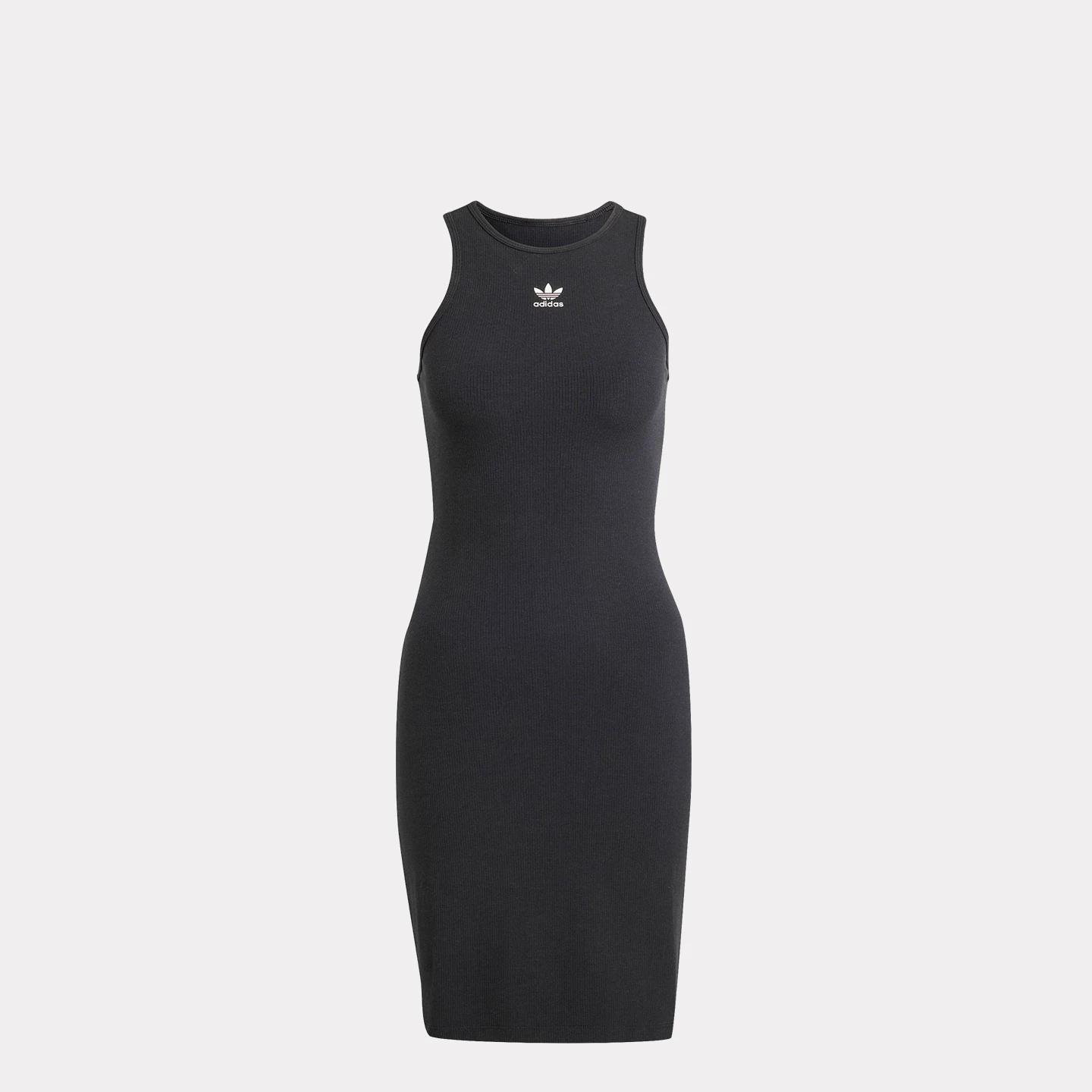 Adidas Rib Tank Dress Sports Slim Fit Round Neck Vest Dress Ir5923 It9881 XS