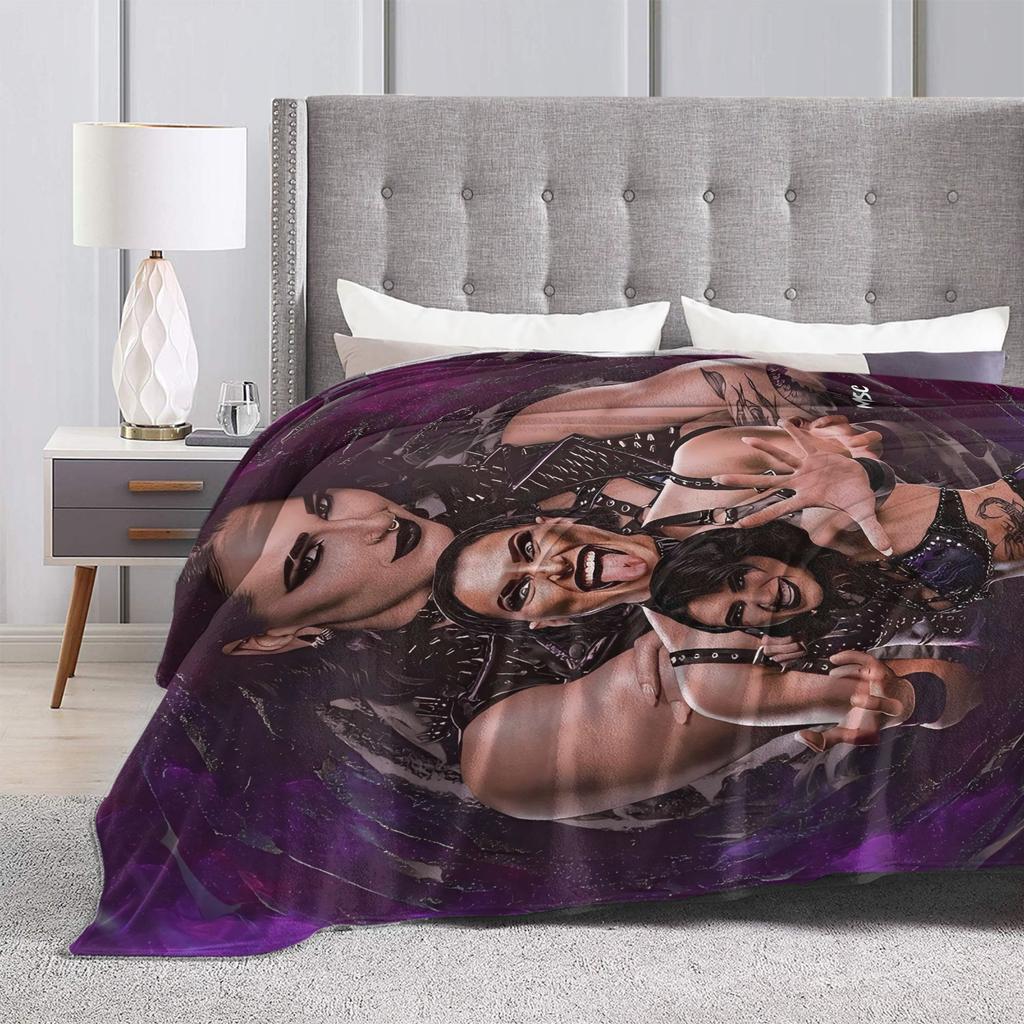 Rhea Ripley Wrestlers Vintage Flannel Blanket  Warm Soft Throw Blanket for Couch Bed Picnic Aesthetic Bedspread Sofa Bed Cover