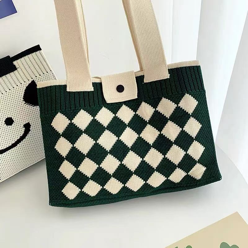 Gehäkelte Mesh-Strandtasche, Schultertasche, Handtasche, Boho-Stricktasche für Frauen, gestrickte Tragetasche, große Kapazität, Schultertasche, ästhetische Hobo-Tasche für Damen