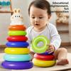 Children's Rainbow Toss Early Learning Educational Toy for 1 to 2 Year Old Babies Stacking Fun Ring