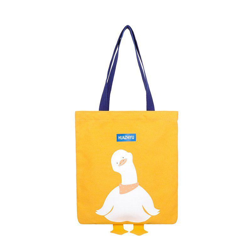 

Милый холщовый тоут с уткой: Легкая сумка большой вместимости для студентов и офисных работников