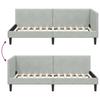 Corner Bed Frame with Headboard Light Grey 80 cm x 200 cm Velvet