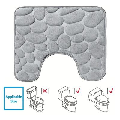 Tapete de Chão para Vaso Sanitário Yousheng Resistente ao Desgaste Super Absorvente Design Antiderrapante Tapete de Chão Decorativo em Forma de U para Banheiro