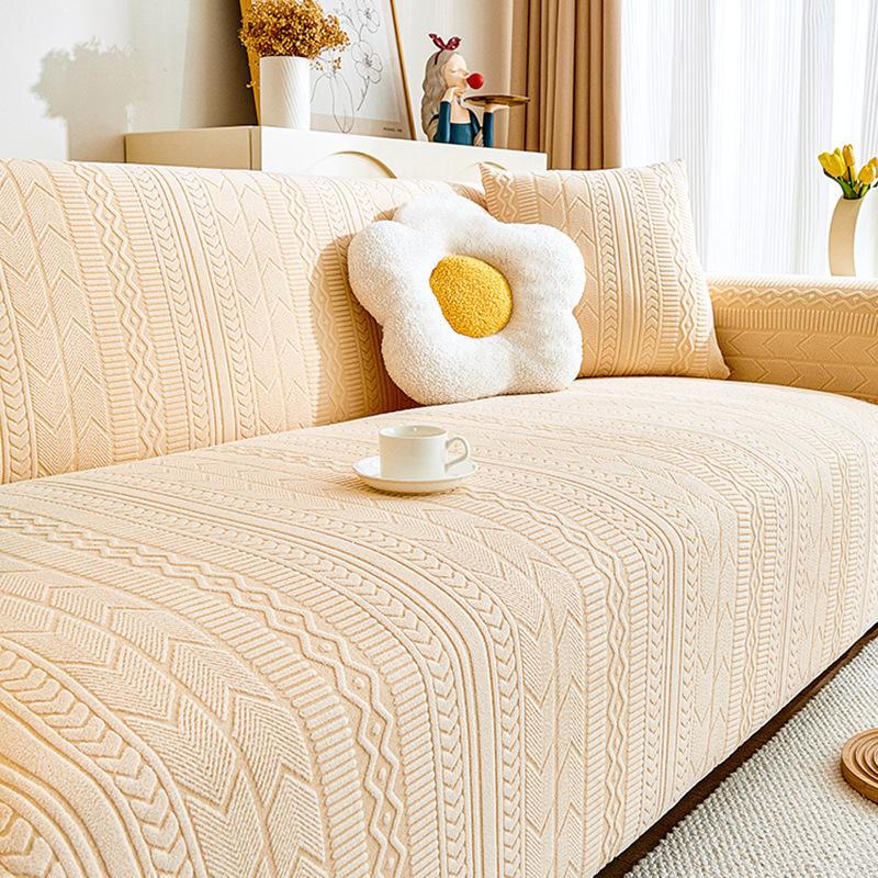 Cream Windproof Cat Scratch Elastic Sofa Cover All Inclusive Simple Universal Cover New Anti Slip Cushion for All Seasons 90-140cm