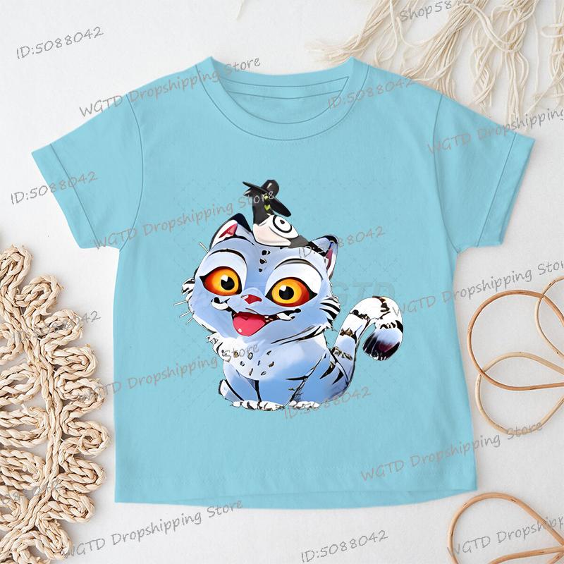Cartoon Tiger Print KPop Demon Hunters T-shirt Boys Girls Funny Crewneck Casual Short Sleeve Anime Streetwear Korean Ulzzang Tee