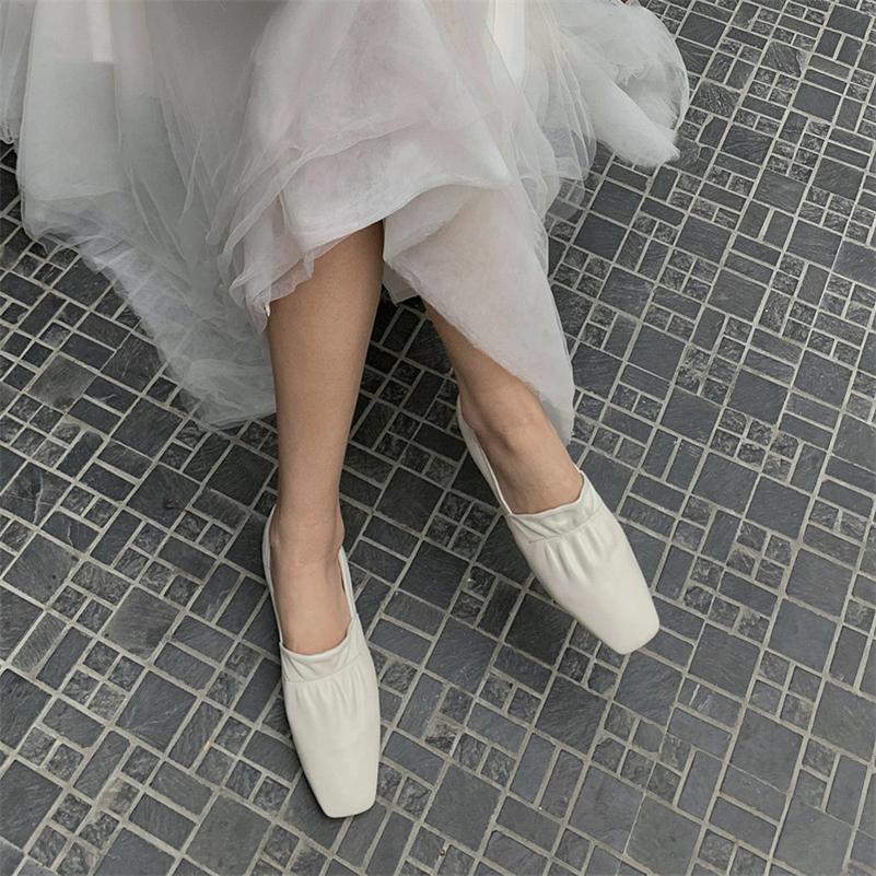 Meotina Mocassins plats en cuir véritable pour femmes, chaussures décontractées plissées à bout carré, à la mode, noires, taille 40-33, printemps 2022