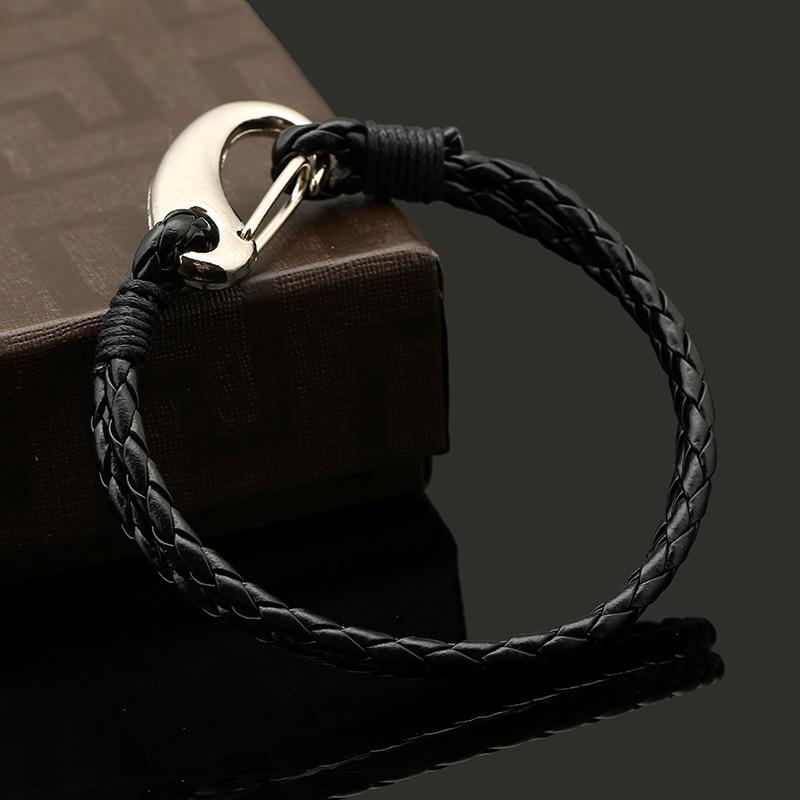 Punk Retro Metal Kreeft Gesp Armband voor Mannen Handgemaakt Gevlochten Leer Was Touw Unisex Cadeau Dagelijkse Feest Sieraden Accessoires