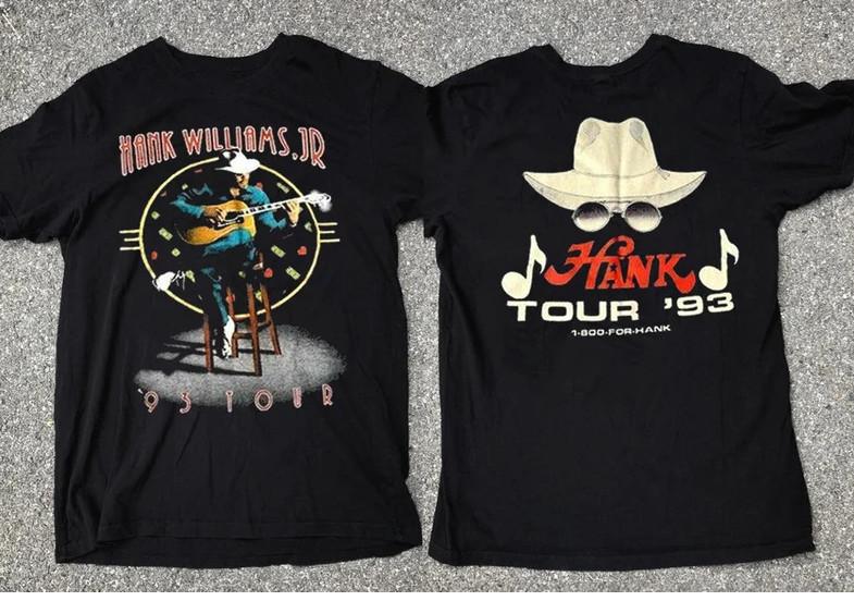 Hank Tour Williams Jr T-Shirt 1993 Concert 90s Tee Vintage 93 Size American Mens