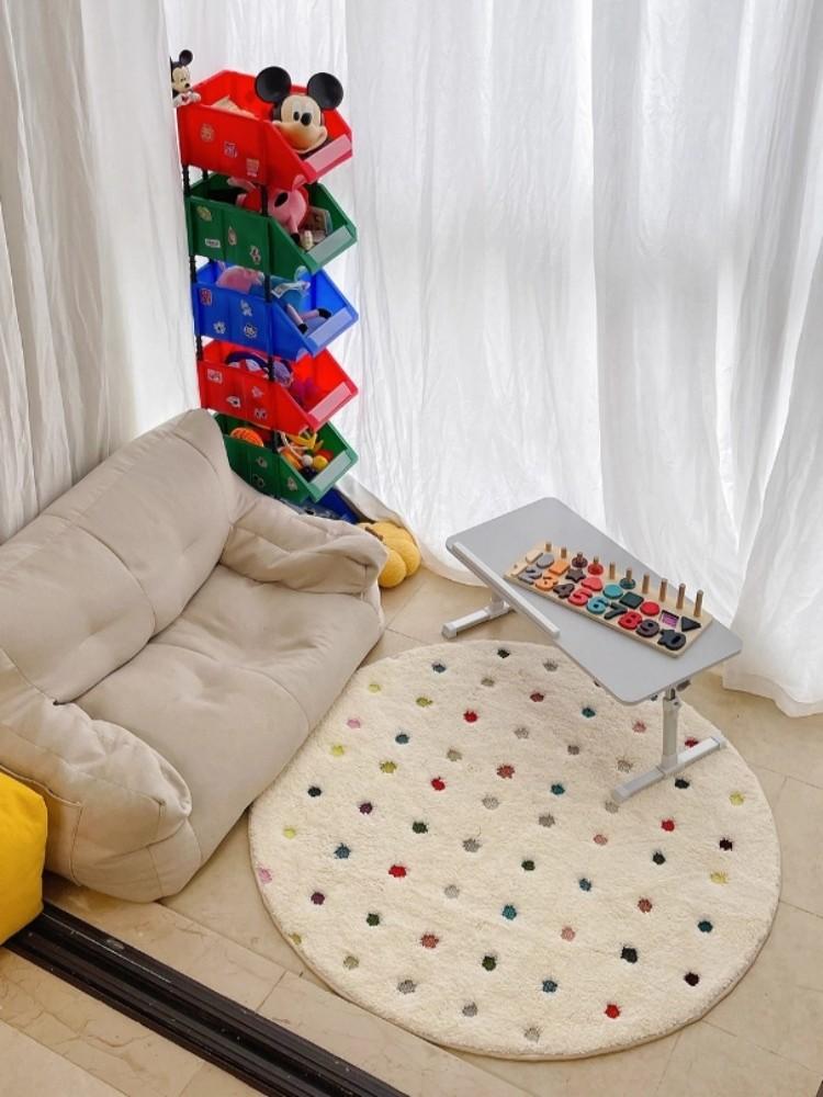Nordic Ins Colorful Polka Dot Carpet For Living Room, Bedroom, Bedside, Children's Room And Home Decoration