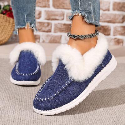 Women Casual Shoes  New Slip-On Platform Sneakers Women Thickened Fluff Shoes Winter Warm Faux Fur Lined Ankle Boots Women