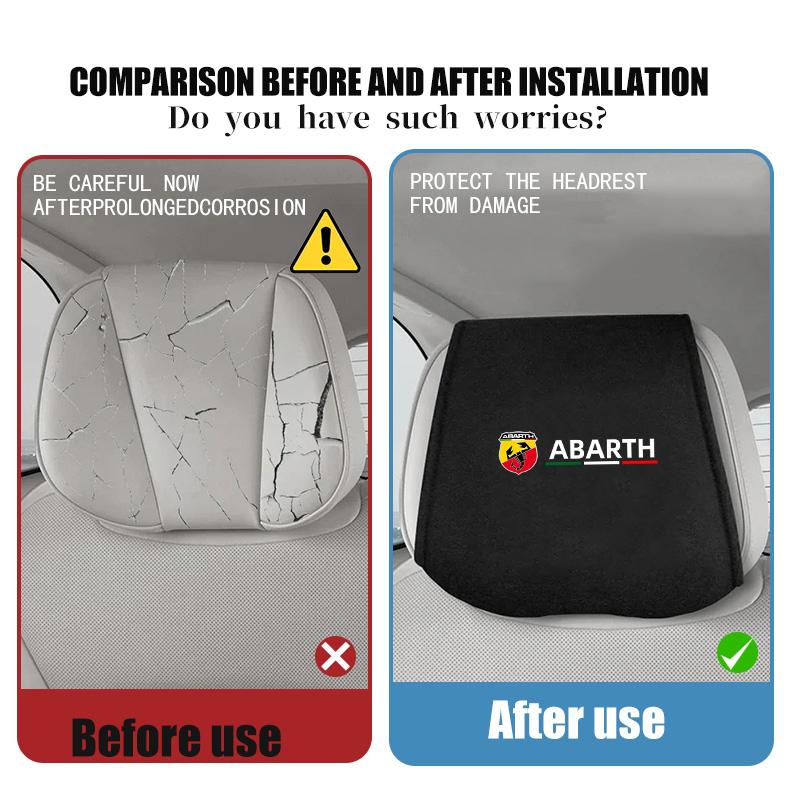 For Abarth Car Styling Headrest Cover Seat Head Neck Pillow Cushion Sleeve FIAT 500 FR Ducato Doblo Freemont Idea Stilo Panda