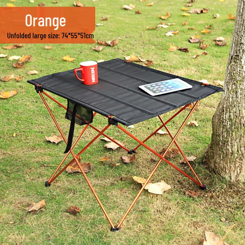 Portable Aluminum Folding BBQ Table - Lightweight Roll-Up Design for Camping and Picnics