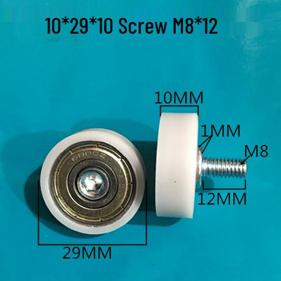 626 Rubber-Coated Nylon Roller with Shaft, 608 Bearing Pulley Wheel Guide