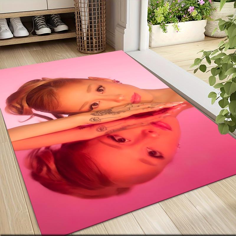 Pink Reflection Portrait Carpet Rug Soft Washable Antislip Home Living Room Sofa Mats Personalized Christmas Rug