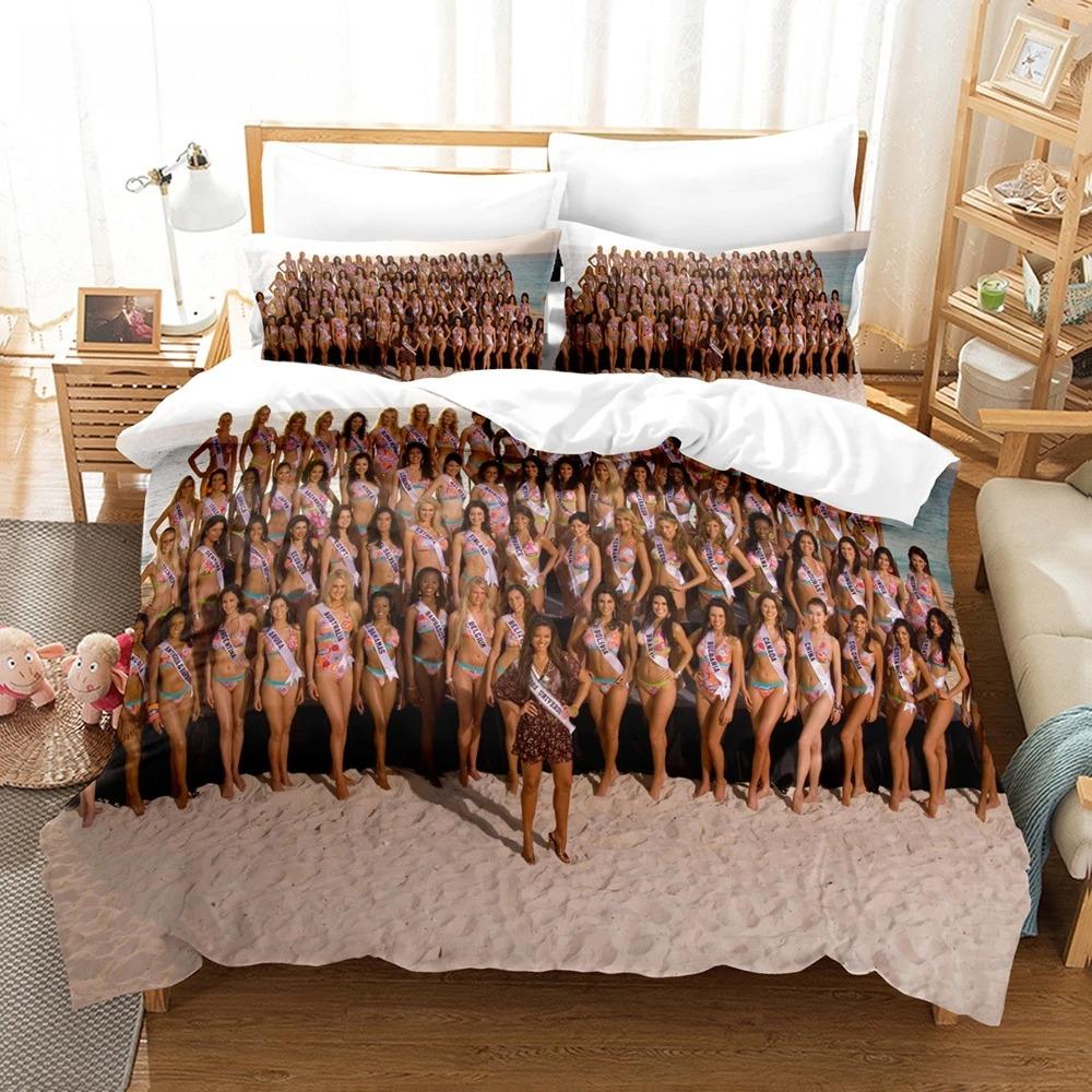 3D Print River Stream Bikini Beauty Bedding Set For Women ,boys Men Super Comfortable Microfiber Fabric Duvet Cover+Pillow Cases