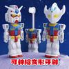 Anime Ultraman Taiga Yuanzu Figures Toothbrush Portable Transformable Retractable Soft Bristle Oral Care Brush Creative Gifts