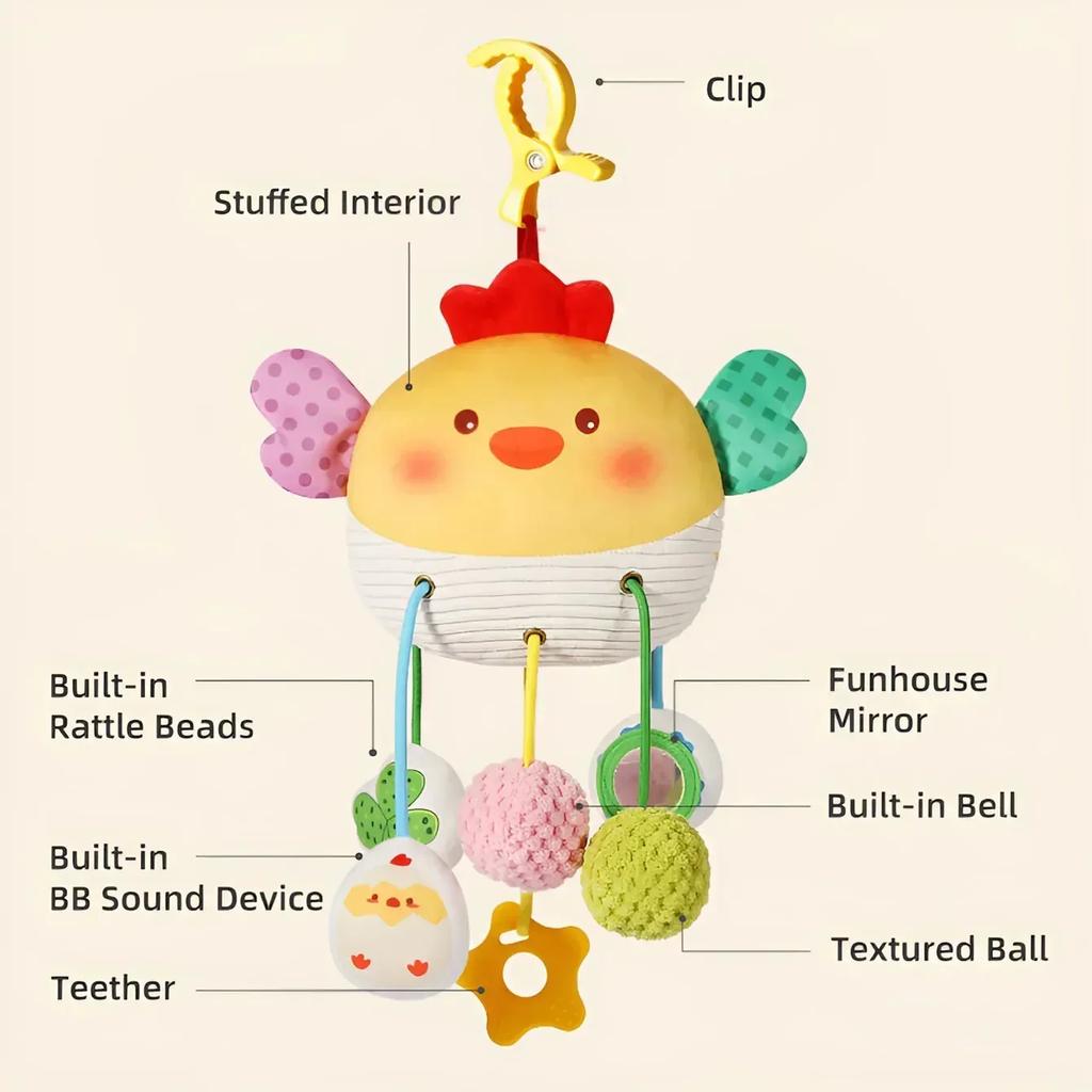 New Baby Bed Hanging Drawstring Toy Newborn Baby Stroller Toy Cute Animal Educational Toys Hand Grip Plush Bebe Fun Bedtime Toys