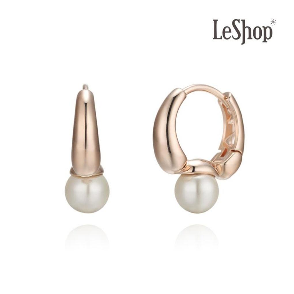 

[LsSHOP] 14K Volume Pearl Ring Earrings (Gold Plated)_LJ5001BRE rose gold