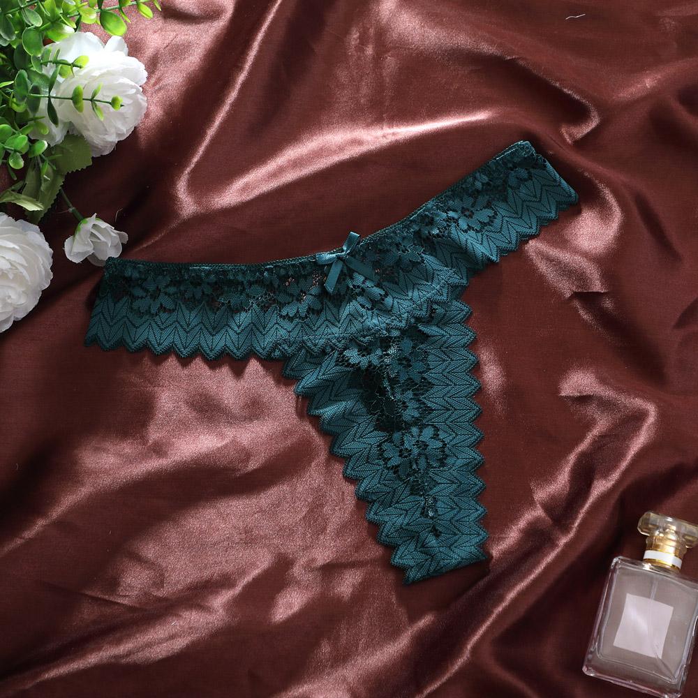 Women Sexy Lace G-String European And American High Quality Underwear BowTransparent Hollow Lace Pattern Women's Lingerie