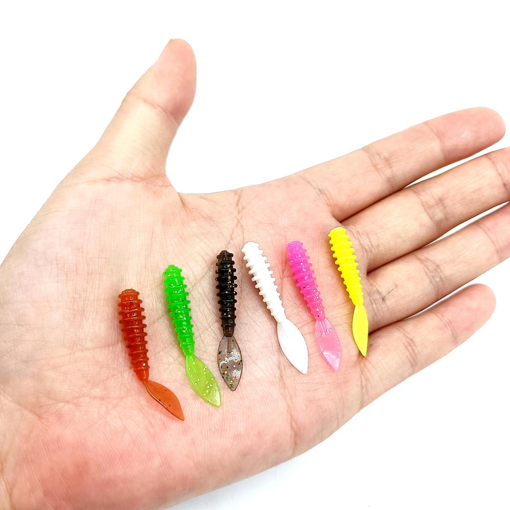 DUODUOYU 10ST TPE Mini Havsklippfiske Beten 0.3g/35mm Små Gummi Mjuka Beten Silikon Mask Konstgjorda Beten Bass Fiskeutrustning