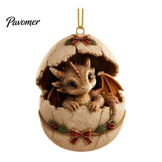 Decorative Hanging Ornament for Home Baby Dragon And Egg Christmas Ornament, 2D Flat Acrylic Tree Lightweight Wall Decor Decoration, Fantasy
