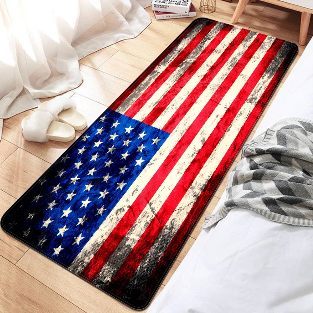 Popular Symbol American Flag Floor Mat Cheaper Anti-slip Modern Living Room Balcony Printed Bedside Mats