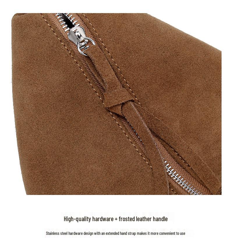 Matte Cowhide Tote: Large Capacity Korean Style Genuine Leather Shoulder Bag for Women