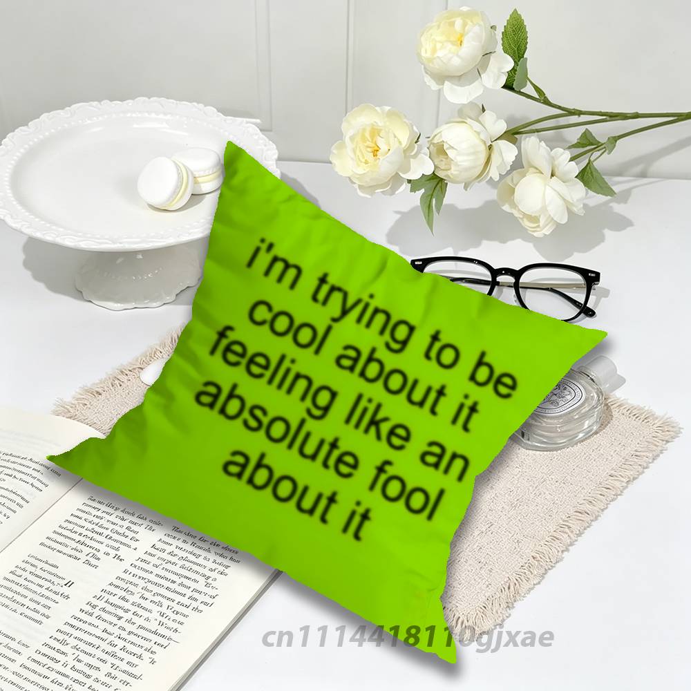 CCharli xcx Brat Crash Sucker Pillow Case For Home Bedroom Car Office Decoration Living Room Sofa Cushion Cover Suitable