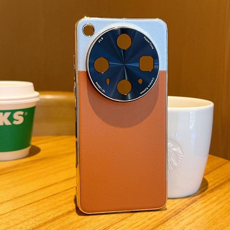 

Трендовый чехол Desert Moon для Oppo Find X7 X8 Ultra X8Pro X8S+ Plus–Золотая гальванизированная рамка, Контрастная ПУ кожа, Защита камеры Oppo Find X8s золотой