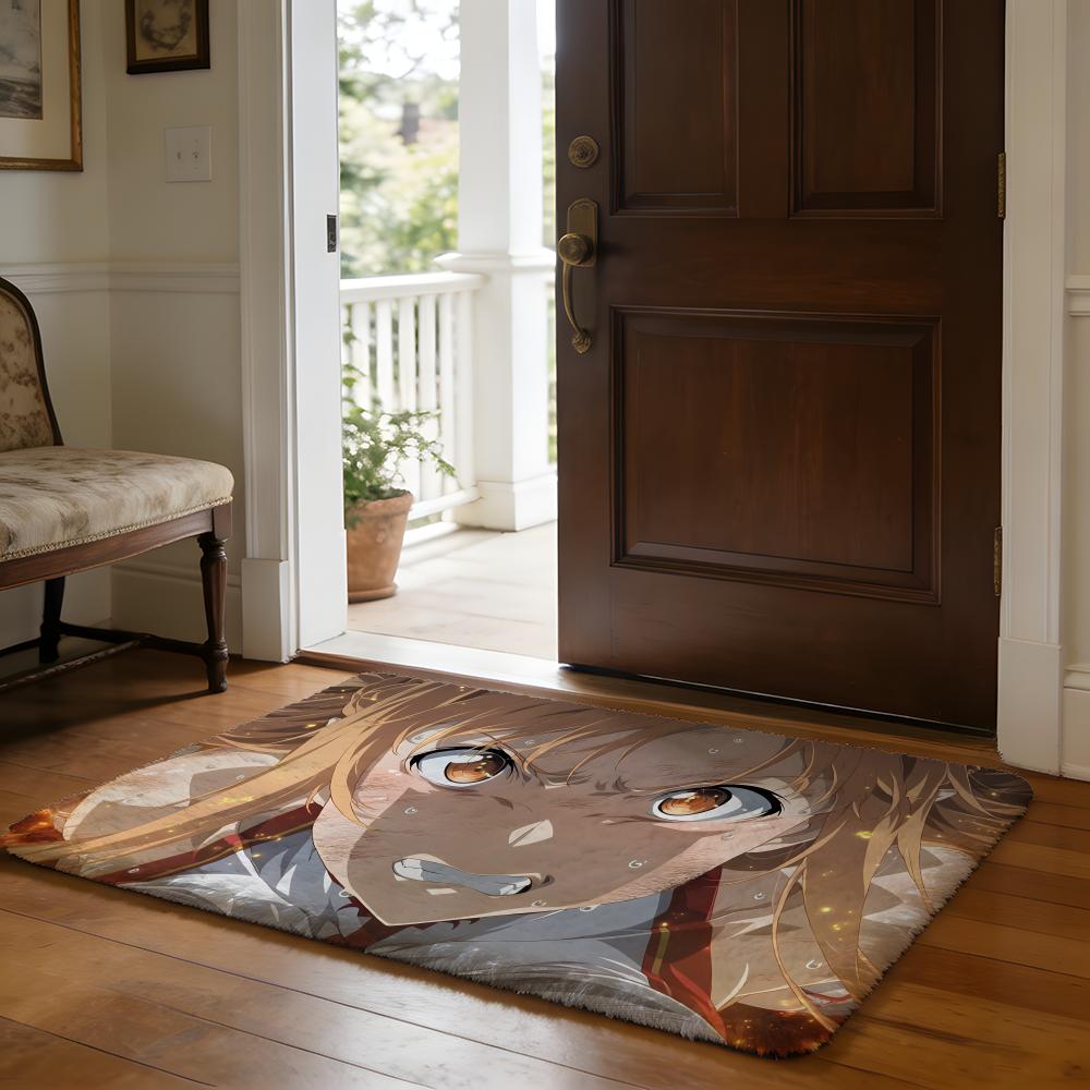 

Floor Mat Soft Flannel Rug Non-Slip Absorbent Mat for Bathroom Bedroom Home Decor Hot Anime S-Sword Art Online 50x80cm