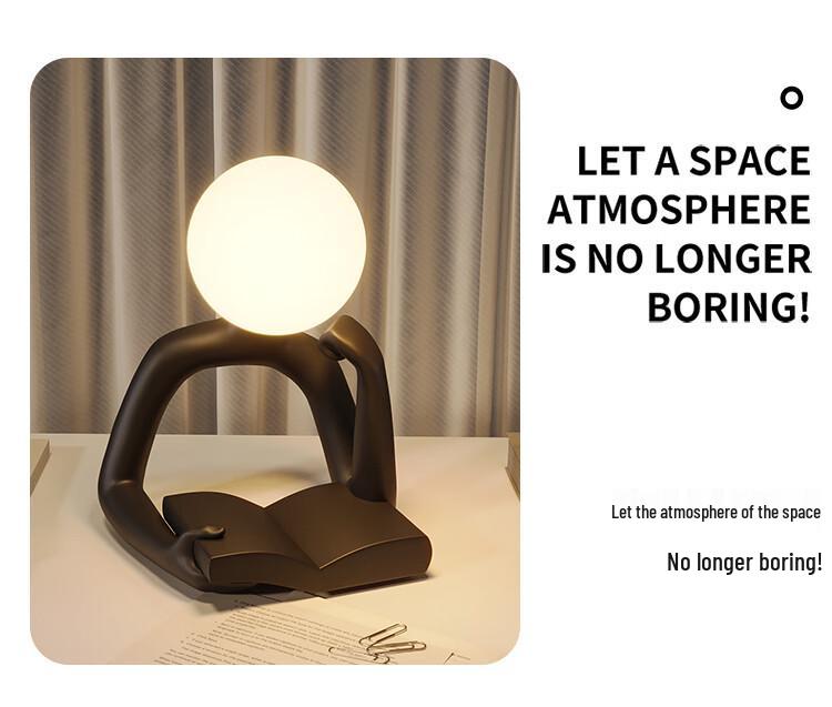 Lampă Figurină Minimalistă Wow House din Rășină - Lampă de Noapte cu Design Abstract pentru Dormitor sau Birou