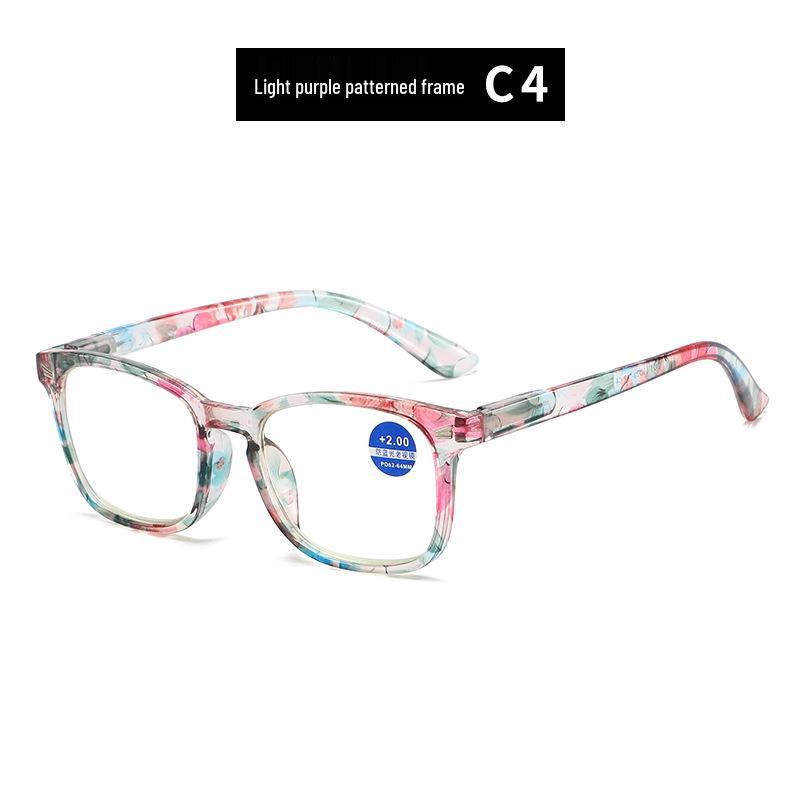 Women's European & American Style Floral Reading Glasses with Spring Hinges & Anti-Blue Light Protection